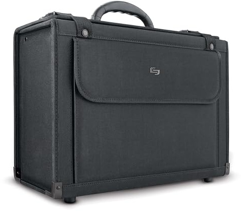 Solo New York Catalog Case - Laptop Carrying Bag for Travel & Work, Briefcase for Women & Men, Carry On Size, Front Organizer Section, Fits 16 Computer - Classic, Black