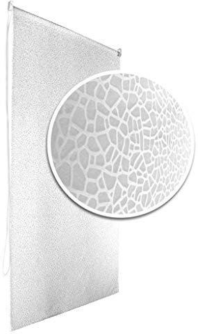 Milky Stones Semi-Transparent Bathroom Shower Curtain Roller Blind Extra Long, 4 Width Sizes, 80 x 240CM