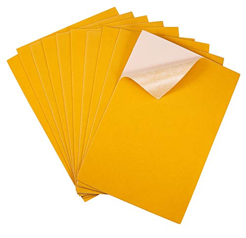 BENECREAT 20PCS Samtstoff Selbstklebende Rückseiten 21x30cm, selbstklebend, haltbar und wasserfest, vielseitig verwendbar, ideal für Kunsthandwerk Gold A4-Blatt