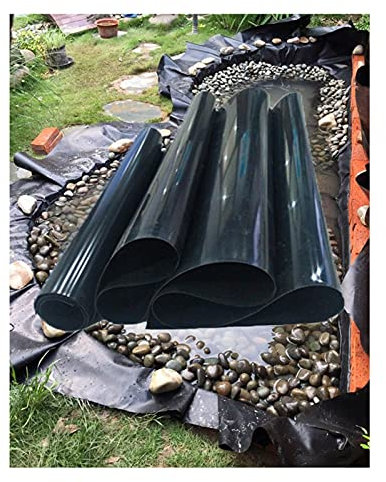 Teichfolien Zuschnitt HDPE Teichfolie Gartenteichfolie Schwarz 0.2MM Wasserdicht Flexibel Schwimmteich Folie Teichplane für Schwimmteich Teichbau,Garten Teichzubehör Wasserbecken (2×8m)