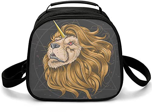 Large Lunch Bag Lion with Horn Insulated Meal Box for Kids Back to School