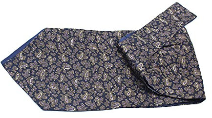 UK_Stone Herren Seide Krawattenschal Paisley Block Pattern Halstuch Beidseitig verwendbar