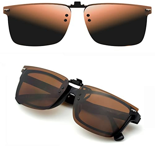 CREYESTAL Clip Occhiali Da Sole Polarizzati, Clip per Occhiali, Sovraocchiali Sollevabile e ultraleggero, Uomo, Donna, 100% ANTI UV, Certificato CE