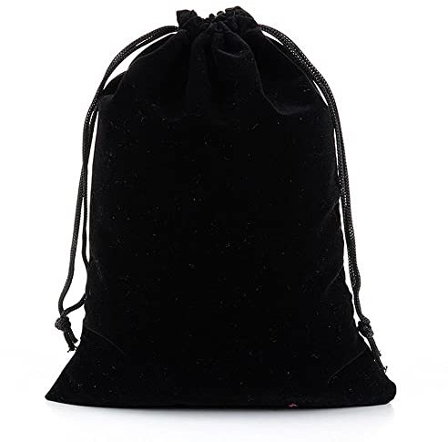 LUMoony 5 sacchetti di velluto nero grandi per gioielli e caramelle con coulisse