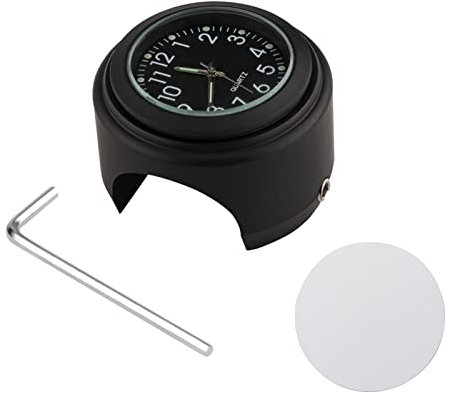 Shkalacar Universal Motorrad Lenker Uhr, Fahrradthermometer, Wasserdichter Uhr für Motorradlenker, Fahrräder, 22 mm-25,4 mm, 7/8 Zoll- 1 Zoll Lenker