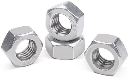 100 Stück Sechskantmutter M8, Leryati DIN934 Mutter m8 Standard A2 V2A Edelstahl Sechskantmuttern, Hex Nut Edelstahlmutter, Regelgewinde Sechskant Mutter