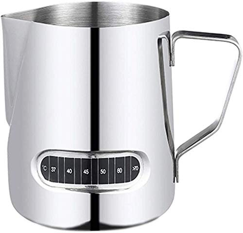 Milchkännchen,Milk Pitcher Kaffee -Dampfkrug Edelstahl Cream Pitcher Espresso Milchschaumkrug 500 Ml Mit Temperaturerfassungsfunktion