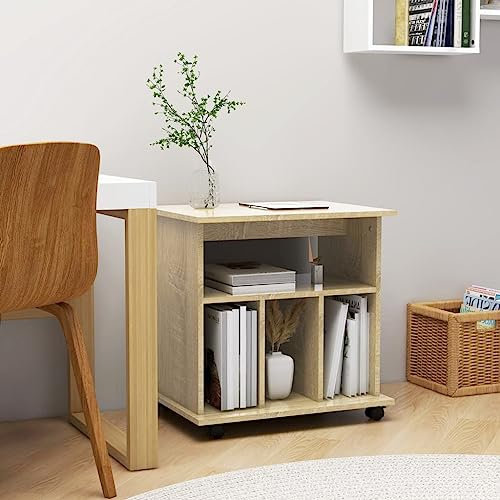INLIFE Rollschrank Sonoma-Eiche 60x45x60 cm Holzwerkstoff,15.6kg,808479