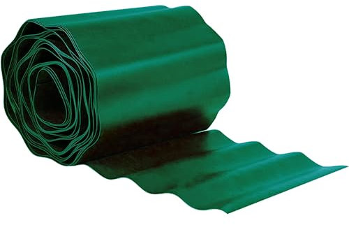 GARDENIX Rasenkante Kunststoff 9m, Höhe 25 cm - Beeteinfassung Gewellte für Blumenbeet - Beetumrandung Kunststoff Grün, Beetbegrenzung, Flexibel, Wetterbeständig, Einfache Montage