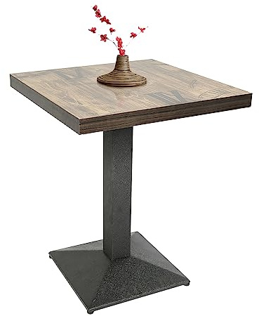 BBAUER Tavolo da Pranzo Quadrato Stile Industriale - Altezza 75 cm, Bar, Bistrot Cucina Con Piano in Legno, 60 × 60 × 75 cm (a)