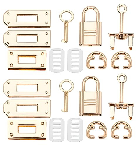 WADORN 20 Stück Metall Teiliges Taschenverschluss Set für Taschenzubehör | gold metall tasche verschlüsse; schlossverschluss & D-ringen; für DIY handwerk; lederhandwerk; taschenherstellung