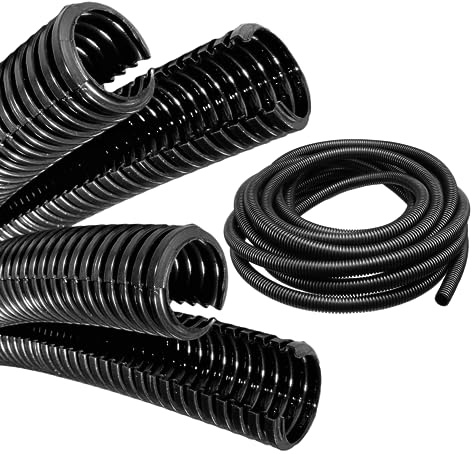 Flexible Cable Conduit Spilt & Non Split Corrugated Protection Convoluted Tubing Loom (14.5mm I/D, Split, 10 Metre)