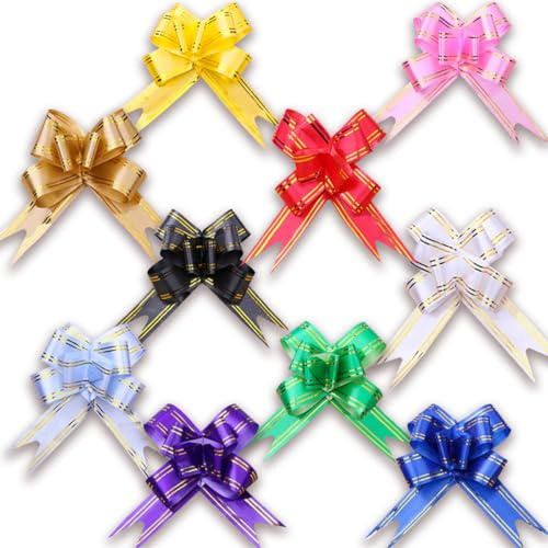 Jonami 200x Fiocchi Regalo Piccoli Fiocco Decorazione Farfalla Nastro Regalo Colorato per Natale e Anniversario - 200 Pezzi, 4.5 cm -