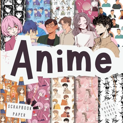 Anime scrapbook paper part two , 8.5x8.5, 10 Designs, 20 Double-Sided Sheets: Scrapbooking Paper for Junk Journals, Decorative craft Paper for Gift, ... & Mixed Media, Origami, Collage & Card Making