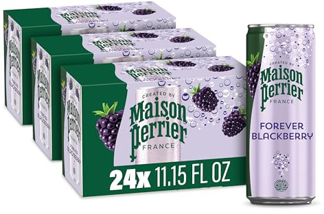 Maison Perrier Forever Blackberry Flavored Sparkling Water, 11.15 Fl Oz Cans, 8 Count, 3 Pack