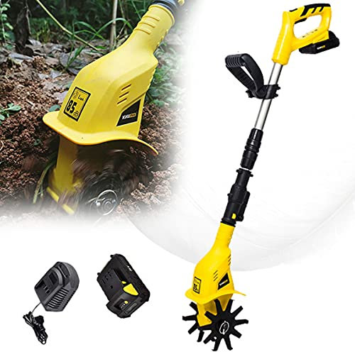JINGEDD Motozappa elettrica 20V 5200Mah, motozappa elettrica, motozappa Manuale Senza Fili, Macchina per la Coltivazione di Attrezzi da Giardinaggio per Lotti, Prato, Giardino