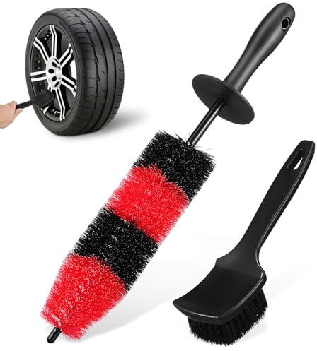 iplusmile Felgenbürste Alufelgen - Autofelgen-Reifenbürsten-Set – Auto-Detail-Waschset 1 17 Lange Weiche Felgenbürste 1 Autowasch-Detailbürste Mit Kurzem Griff Zum Reinigen Von Reifen Und Felgen
