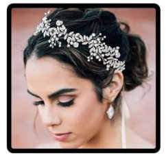 Jascatin Bride Wedding Crystal Hair Vine Bridal Headband Wedding Haarschmuck Pearl Hair Pieces für Frauen und Mädchen (Gold, One Size)