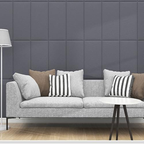 Plush Wall Stickers, Peel And Stick Upholstered Wall Panels Headboard, Anti Collision Wall Padding, Insulation Soundproof Wall Panel for Bedroom, Playroom,H,11.8x23.6in/30x60cm4PCS