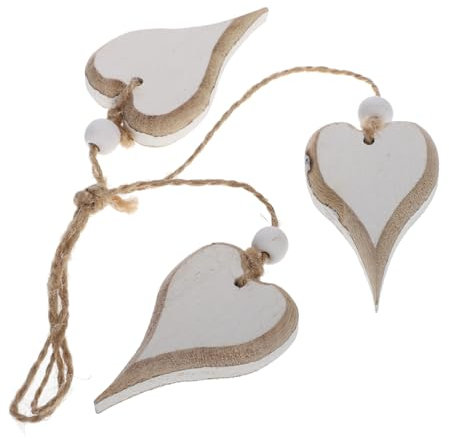 HOLIDYOYO Herzförmiges Ornament Aus Holz Herzen Heimdekoration Innendekoration Bastelanhänger Holzanhänger Dekoration