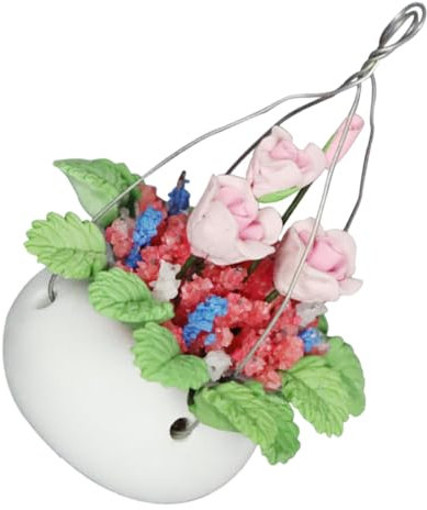 JOINPAYA Miniatur Blumen Bonsai Pflanze Für Puppenhaus Realistische Künstliche Blume Tontopf Dekoratives Accessoire Für Garten Und Mini-Haus Dekoration