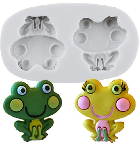 Sijiangmold Moule à fondant en silicone en forme de grenouille pour décoration de gâteau, chocolat, cupcake, argile polymère, pâte à sucre