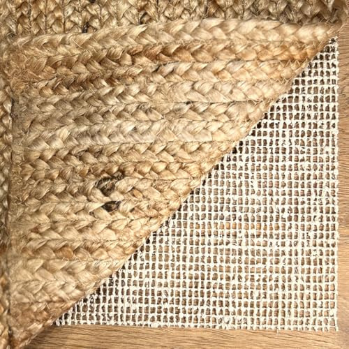 HaftPlus - (3 Stück) Teppich Antirutschunterlage Naturfaser, 100% ökologische Jute Antirutschmatte aus nachwachsenden Rohstoffen, rutschfeste Teppichunterlage, Größe 60 x 40 cm
