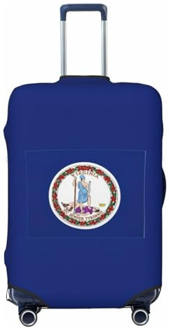 axzttupy Grande copertura per valigia con stampa della bandiera dello stato della Virginia, adatta a quasi tutti i bagagli, protezione personalizzata per bagagli da viaggio, Nero , XL