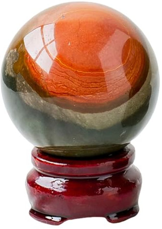 DECORN Gran Bola de Cristal curativa - Esfera de Jaspe Natural mookaite - Muestra de Piedra Preciosa de Cuarzo Pulido - Decorativo para el hogar y la Oficina,6~7cm