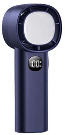 RIMIRICO Hand Held Fan,Portable Handheld USB 5000mAh Rechargeable Fans with 100 Speeds,Mini Fan with LED Display Desk Desktop Fans with Night Light for Home Office Bedroom Outdoor Travel (Navy)