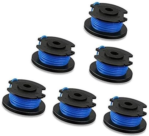 XEBRAD String Trimmer Replacement Spool Line, 0.065 Autofeed Replacement Spools, for Ryobi, One+ AC14RL3A 18V, 24V, 40V, Cordless String Trimmer Weed Eater Spools Line (6 Pack Spools) Garden Lawn Mow