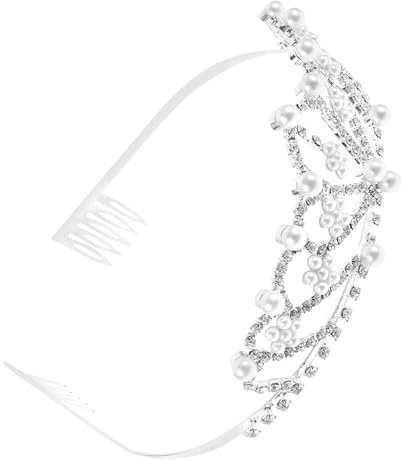 WRITWAA Adorno Para El Pelo De De Perlas Accesorios Para El Cabello De Dama De Honor Boda Tocado De Novia Adornos Para El Cabello Diadema Nupcial Diadema De Novia Plata Aleación