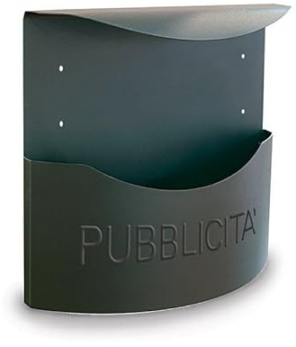 La zappa Cassetta per posta, porta pubblicità, in ferro battuto verniciata da esterna (36 x 8.5 x h 37 cm)