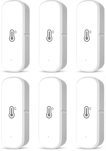 6 Stück Smart Temperatursensor Temperatur mit App Benachrichtigung und Datenspeicherung,für Weinkeller, Wlan Thermometer Hygrometer per App, für Zuhause Gewächshaus