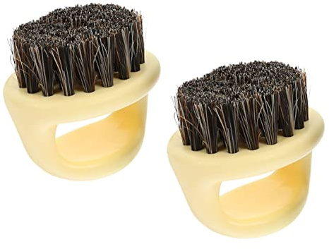 Healeved 2 Stück Bartbürste aus Naturborsten Kompakte Multifunktionale Haarentfernungsbürste für Männer Ergonomisch Langlebig Bartpflege Nackenreinigung für Friseursalon und Zuhause
