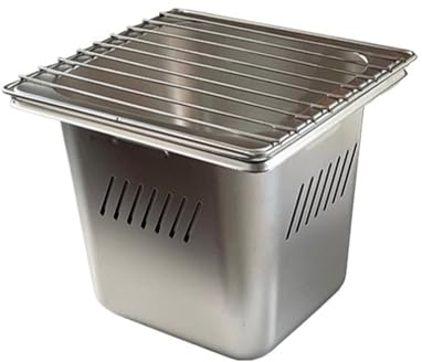 1 Stück Mini-Grill for drinnen und draußen, tragbar, aus Edelstahl, auch for Camping geeignet(B SET)