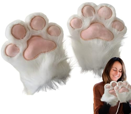 Cat Paws,Cat Paw Handskar - Plysch tecknad djurtassar - Söta djur kattunge tassar vante lurviga handskar för pojkar flickor julhelg