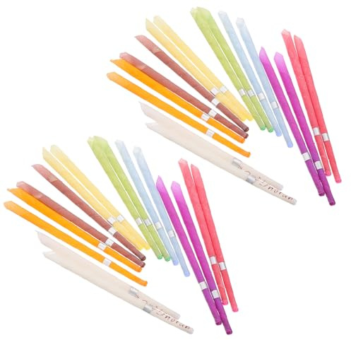 Garneck Velas para Oídos de Aromaterapia 32 Piezas (16 Pares) Cera de Abejas Mixtas, Práctico Limpiador de Cerumen Aceite Esencial para Cuidado del Oído y Alivio de Senos Color Aleatorio