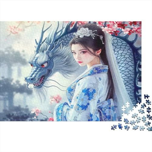 Puzzle per Adulti e Bambini: Sposa Dragone Cinese, 1000 Pezzi, Anziani nel Prato Fiorito, Gioco Educativo, Decorazione, 70x50cm