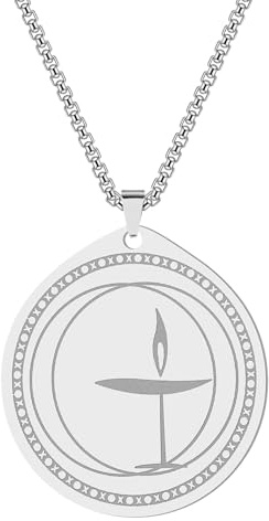 mens lady Vintage Flaming Chalice Pendant Amulet Necklace for Men Women Unitarian Universalism Charm Choker Chain Jewelry fashion