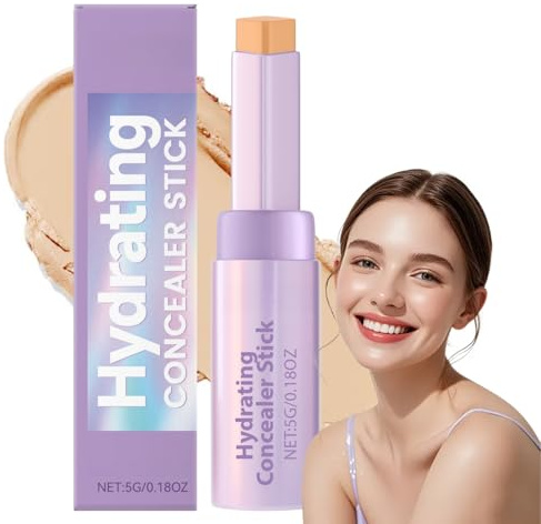 Hydrating Concealer Stick, Full Coverage Spot Concealer & Creamy Corrector for Face, Brightening Eye Concealer for Dark Circles & Blemishes, Nourishing & Lightweight Makeup Concealer (Natural Color)