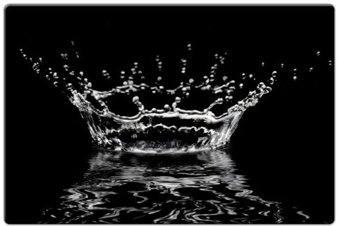 K&L Wall Art schwarzes Küchen Glasbild Moderne Zeitraffer Fotografie Badezimmer Wandbild Glas Wassertropfen 60x40cm