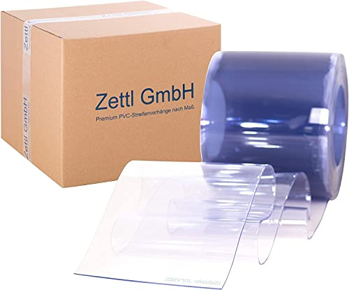 Zettl GmbH bandes en PVC transparent en rouleau 2 x 200 mm, longueur 50 m, pour rideau à lamelles industriel, écuries, restauration
