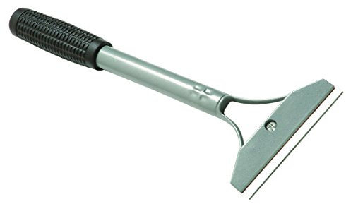 BRINOX B42060G Grattoir professionnel Argenté | Grattoir pour vitrocéramique, induction et surfaces lisses - Manche ergonomique antidérapant - Lame en acier inoxydable