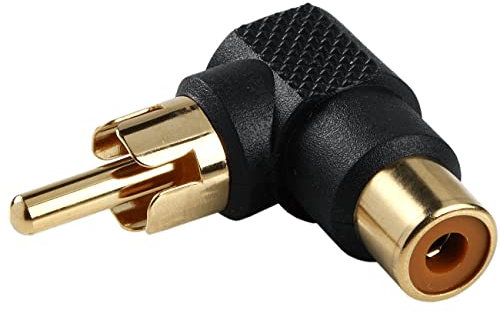 Cablepelado®, Adattatore audio stereo RCA angolare 90, colore nero