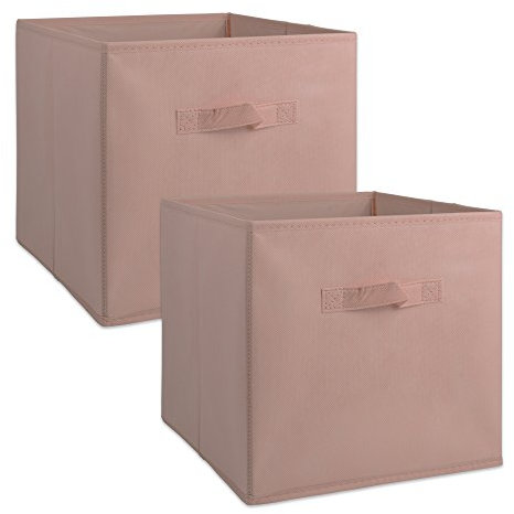 DII Cajas de almacenamiento de tela para guardería, oficina y organización del hogar, los contenedores están hechos para adaptarse a organizadores de cubos estándar (33 x 33 x 33 cm), color rosa