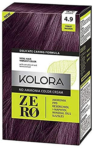 KOLORA ZERO 4.9 VIOLET PASSION AMMONIA HAIR DYE
