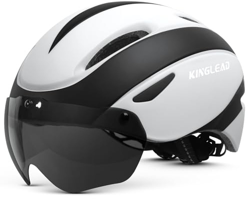 KINGLEAD Fahrradhelm,Fahrradhelm mit Magnetische Schutzbrille Fahrradhelme Einstellbarer Radhelm Rennradhelm für Erwachsenen Herren Damen Fahrradhelm MTB Mountainbike Helm