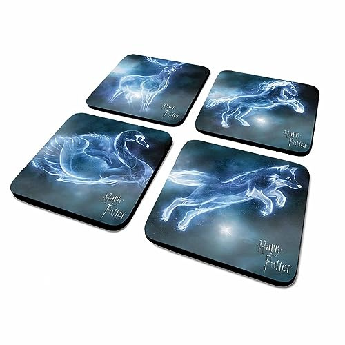 Pyramid International Harry Potter | Patronus Charm | 4-teiliger Untersetzer | Offizielles Lizenzprodukt