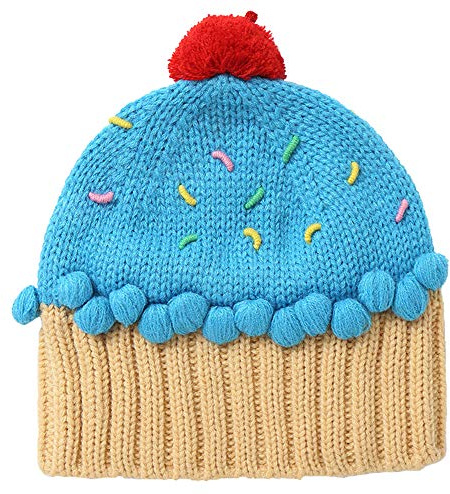 XINQIAO Unisex Kids Cupcake Beanie Cartoon Knitting Hat for 3-8 Years Boys Girls